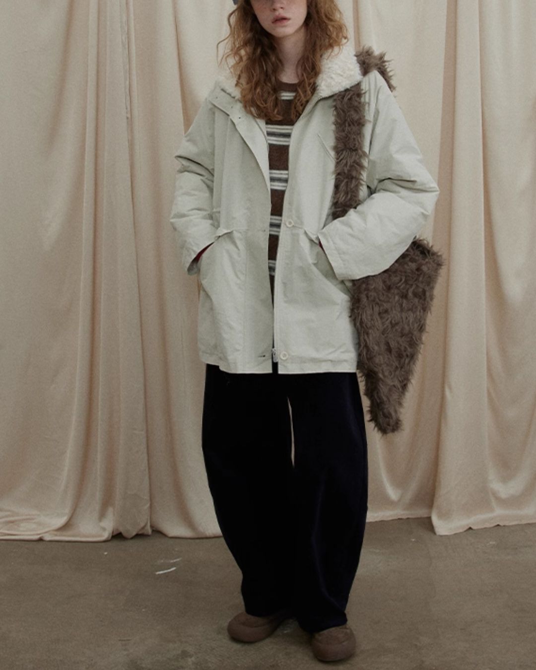 Fur-lined Military Coat　CT014