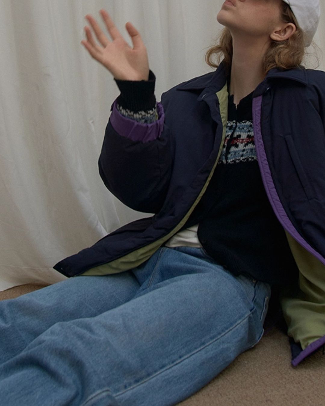 Contrast Color Retro Down Jacket　JK048