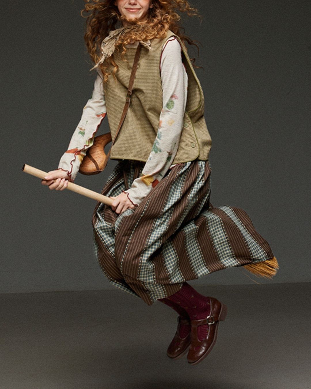 Mellow Frill Stitch Print T-shirt　LT011