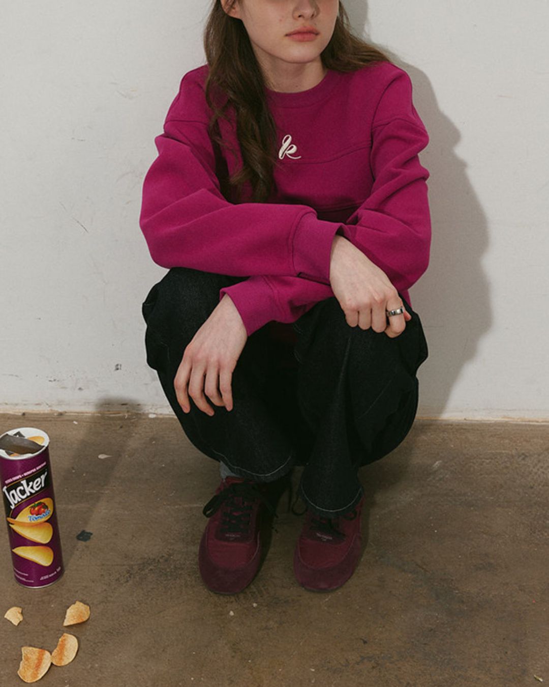 Stitch Line Cropped Sweat　SW013