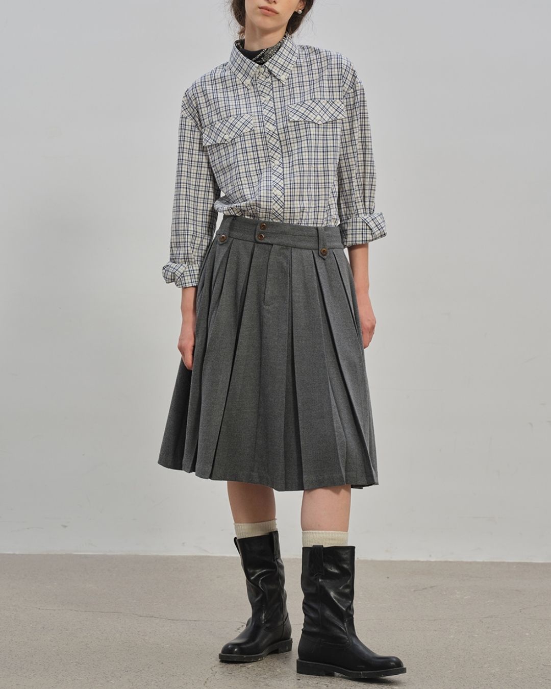 Retro Check Loose Shirt　LS024