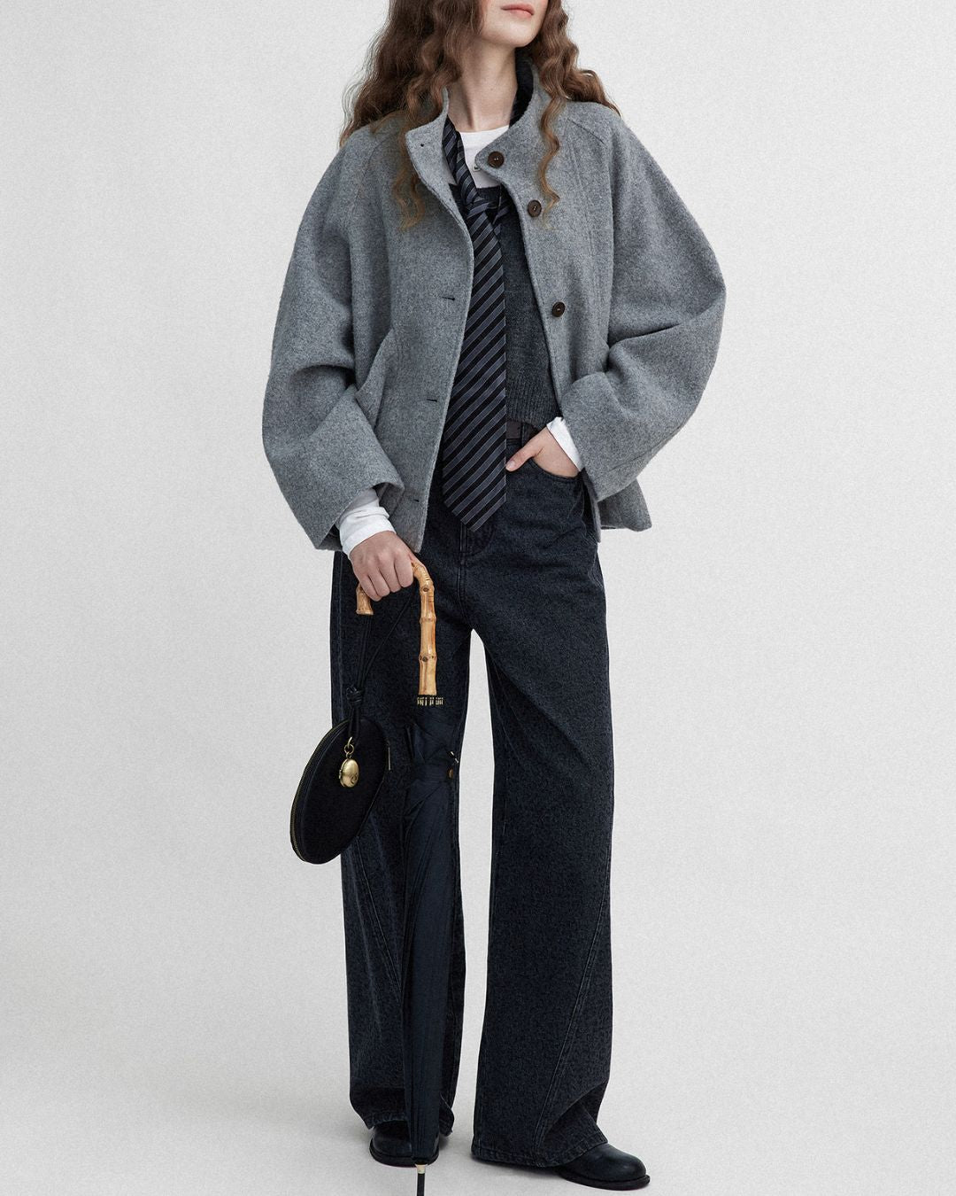 Stand-collar Wool Jacket　JK027