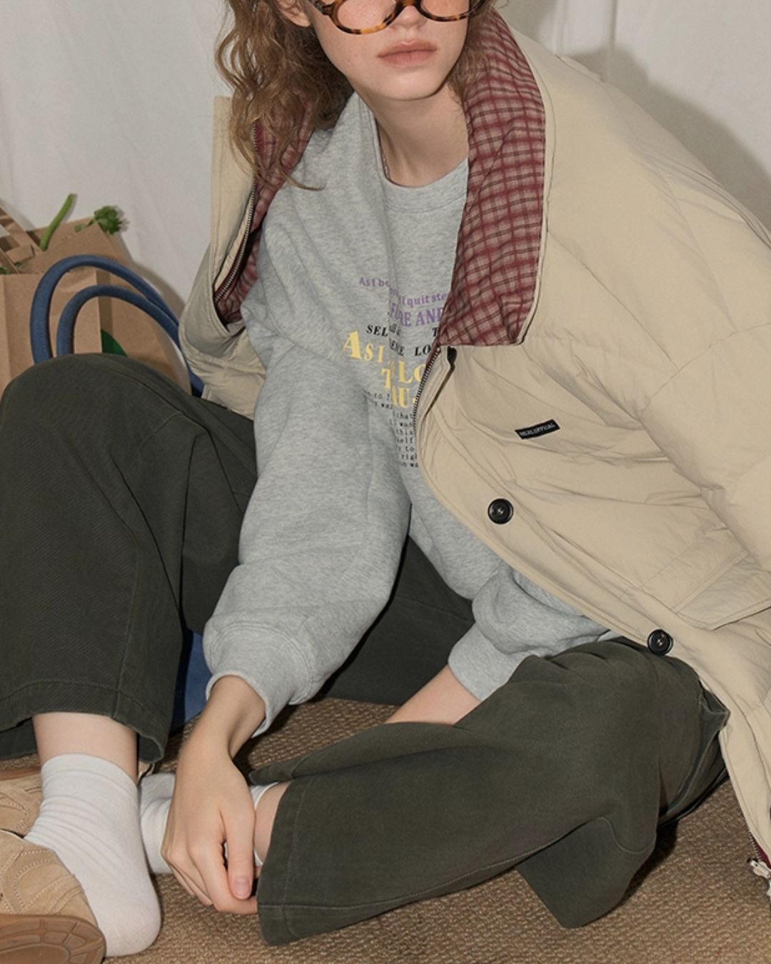 Check Reversible Down Jacket　JK047