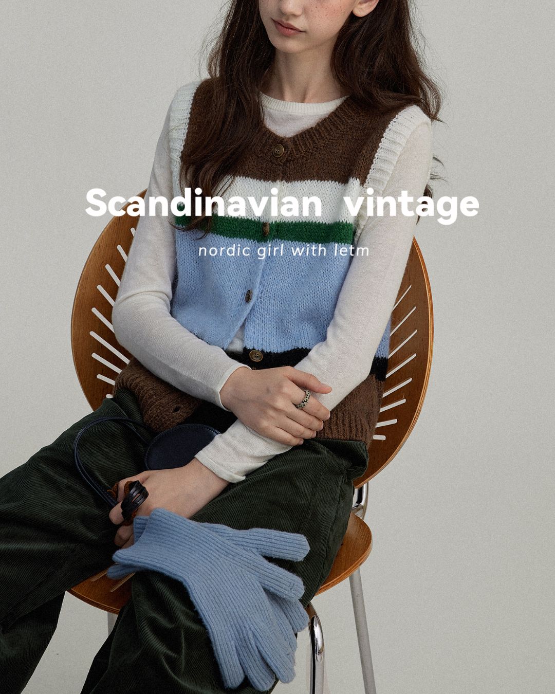 Contrast Color Knit Vest　KN019