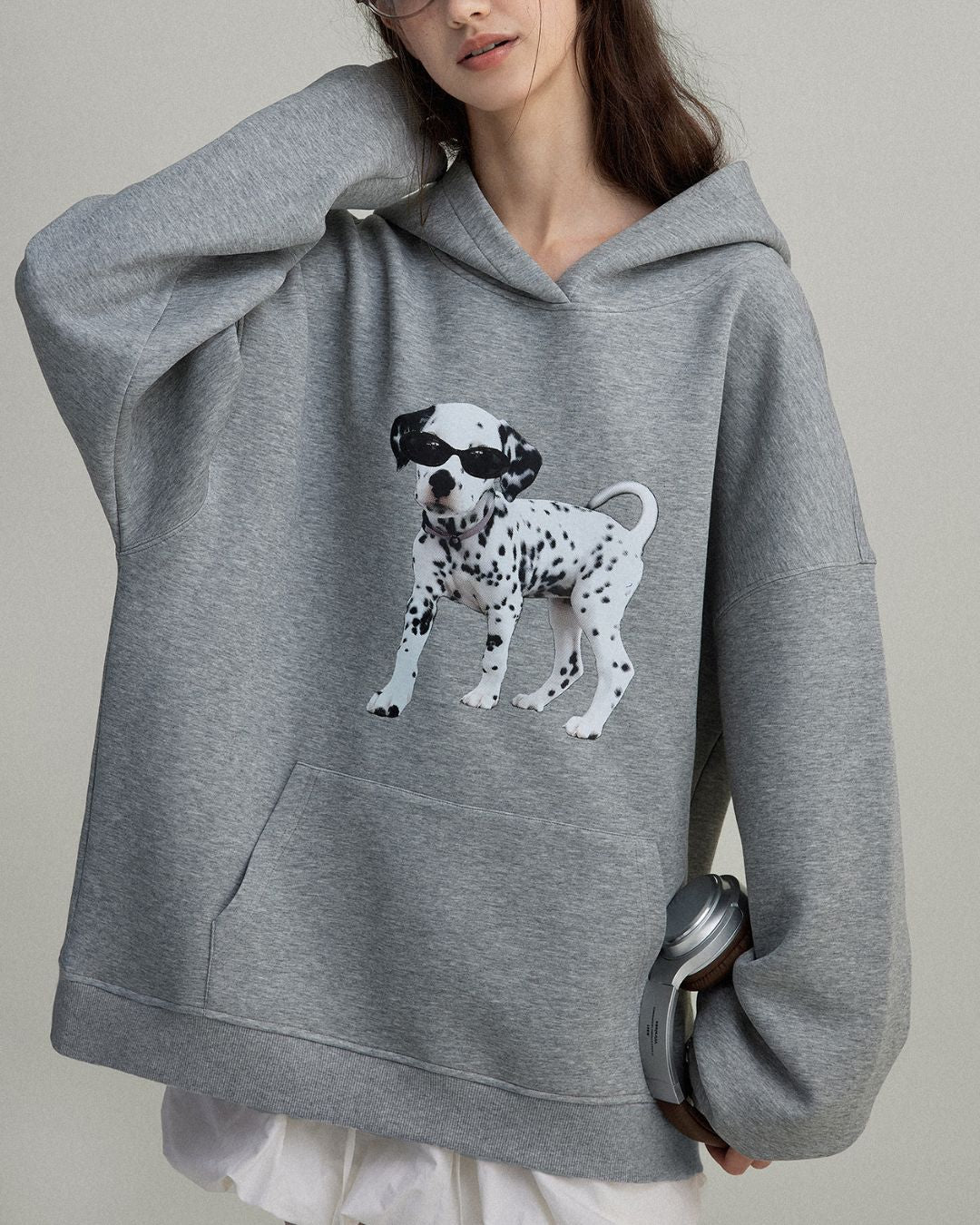 Dalmatian Print Oversized Hoodie　HD002