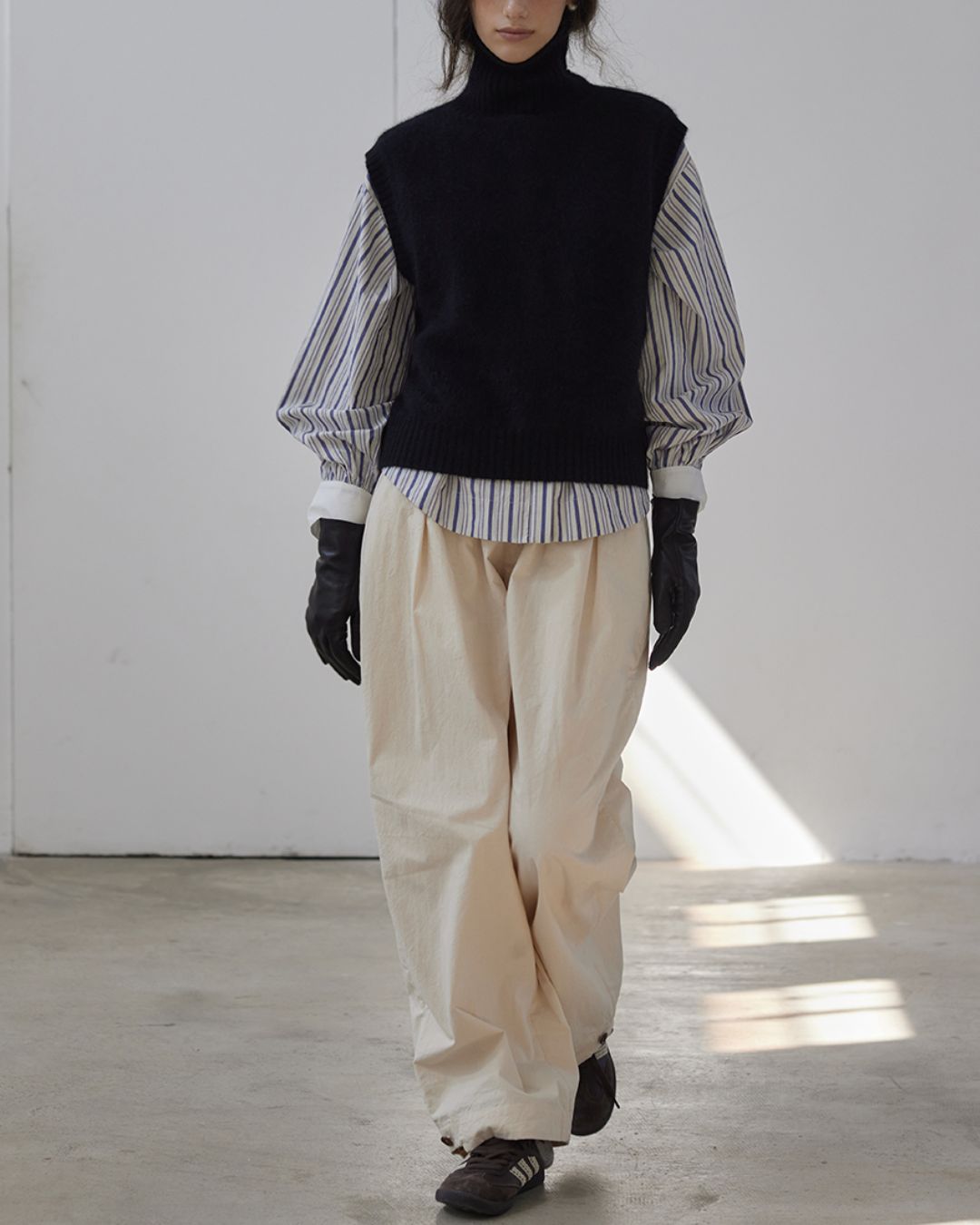 Casual Wide Tuck Pants　PT013