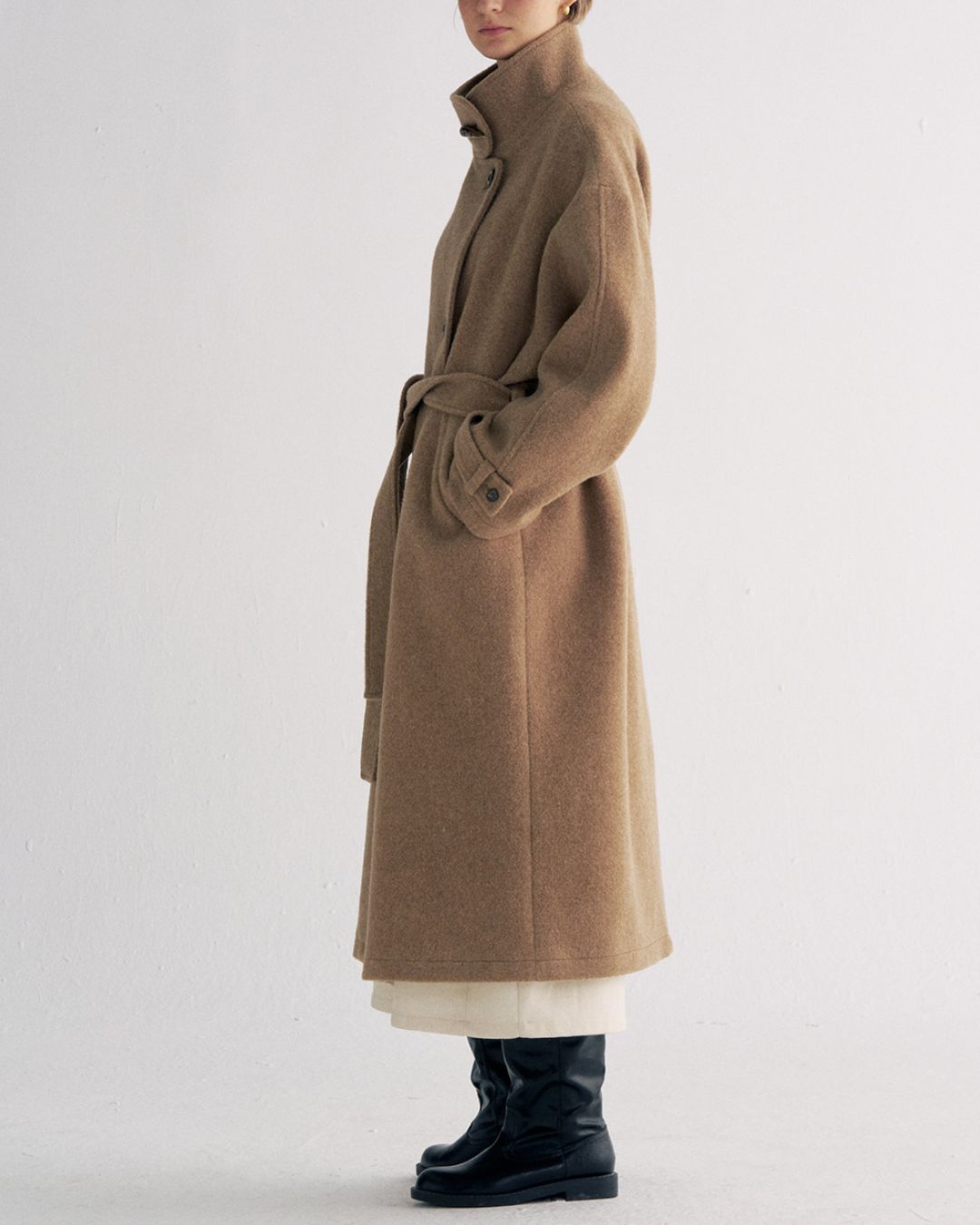 Stand-collar Wool Long Coat　CT029