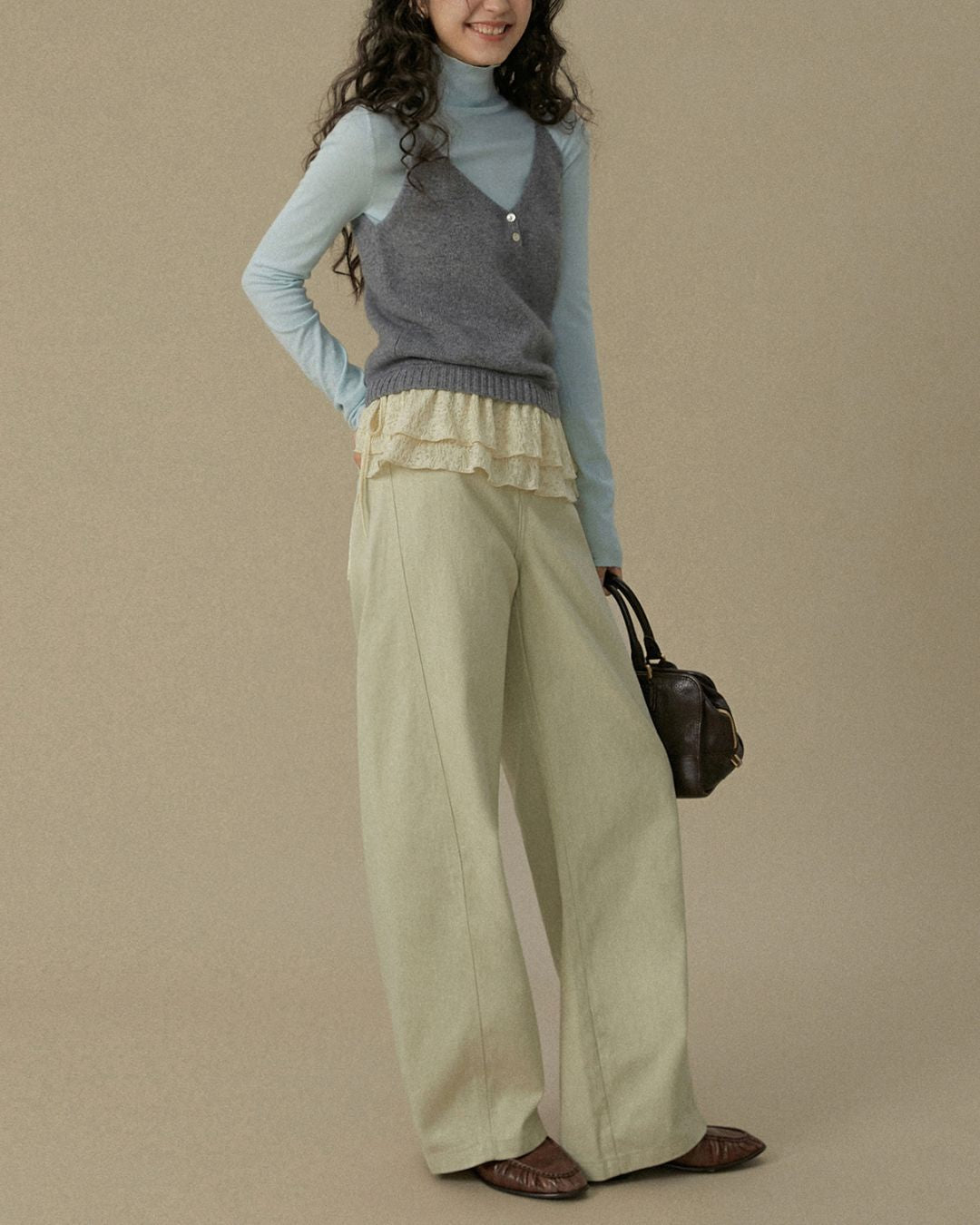 Slim Fit Turtleneck Top　LT018