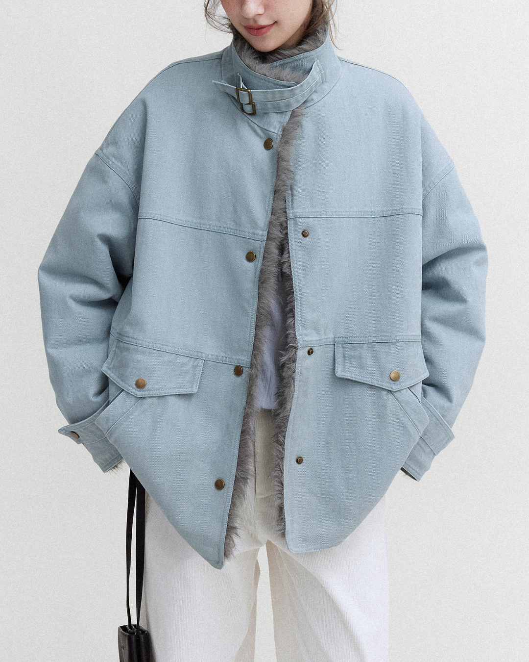 Vintage Fur-lined Denim Jacket　JK081