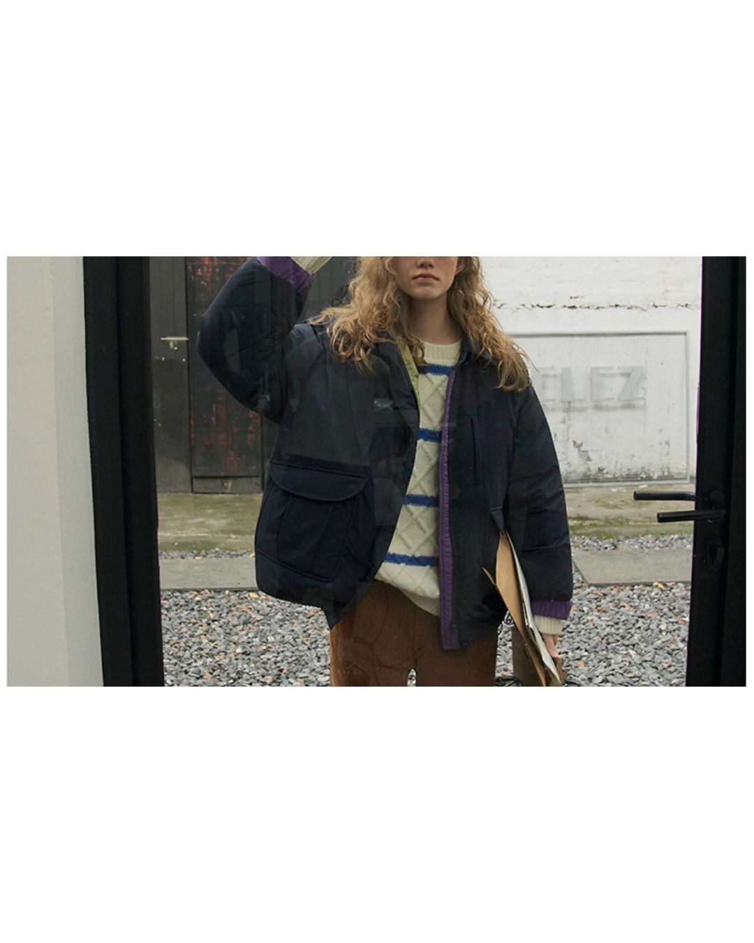 Contrast Color Retro Down Jacket　JK048