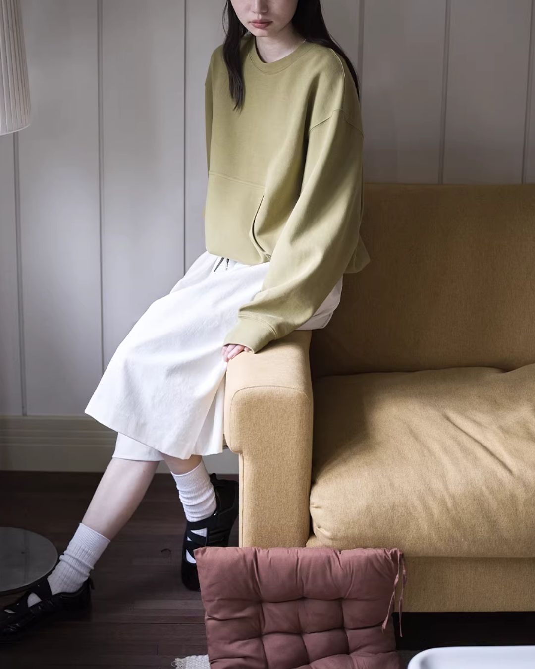 Back Embroidered Drawstring Hem Sweat　SW015