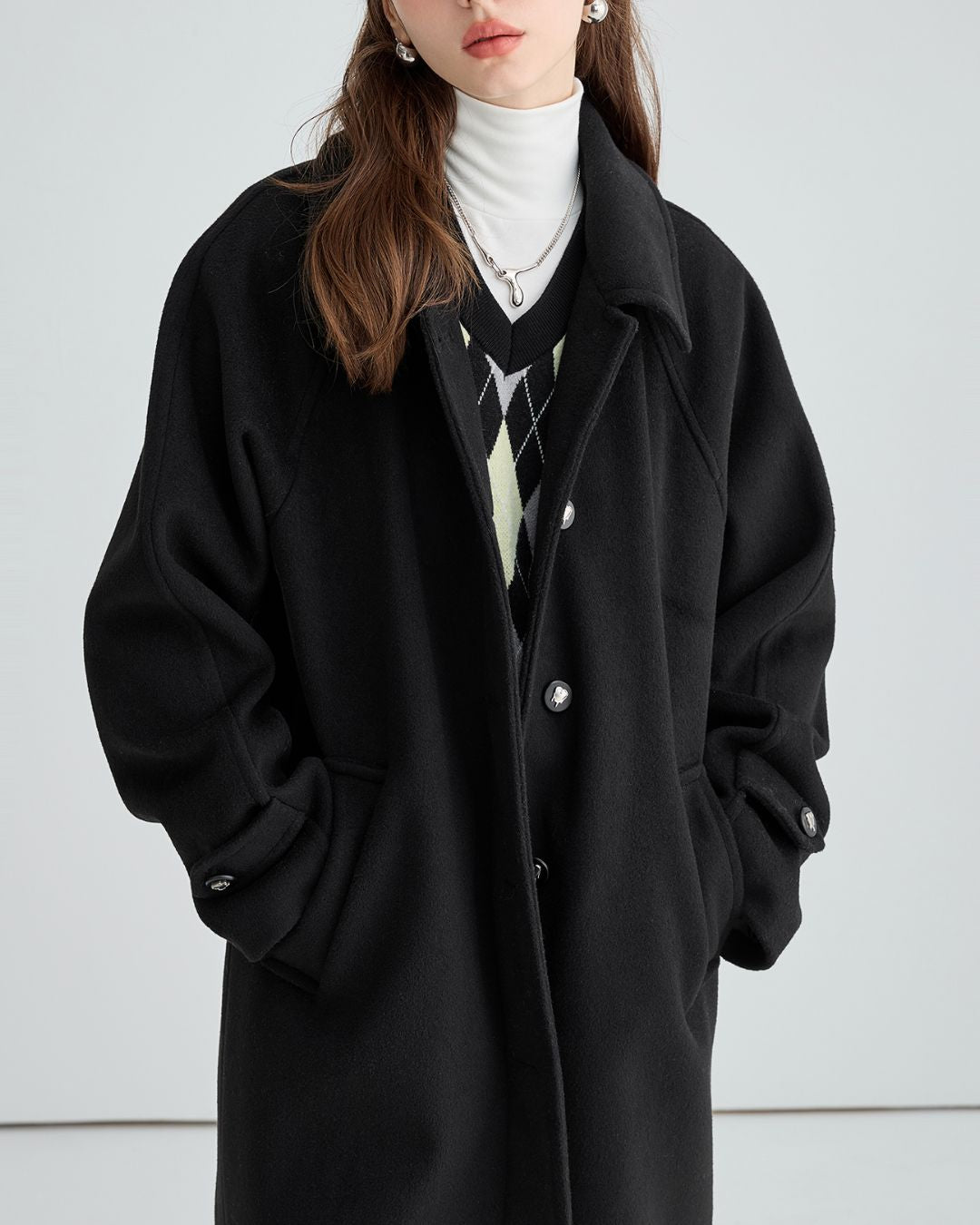 Brushed Bal Collar Coat　CT012