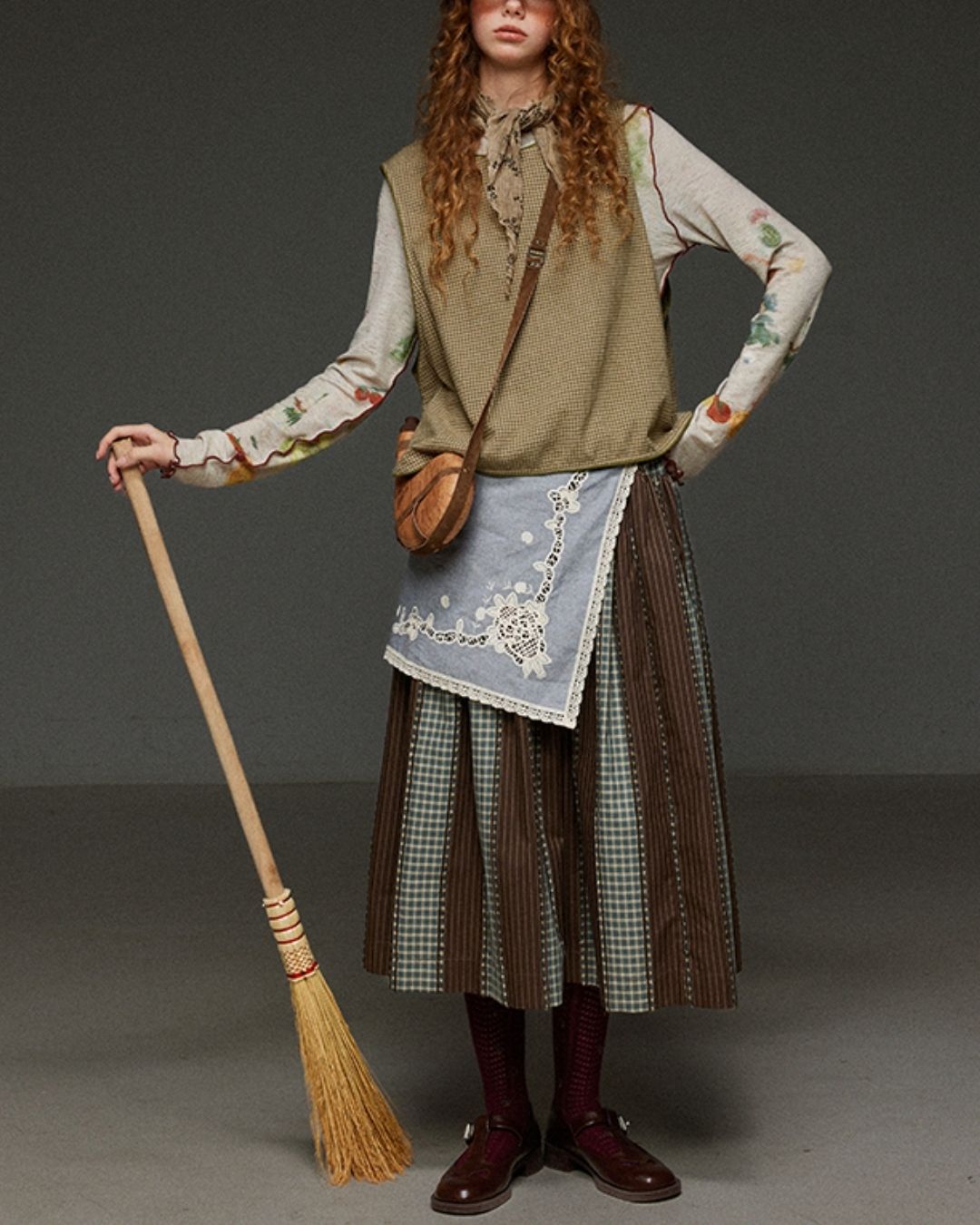 Mellow Frill Stitch Print T-shirt　LT011