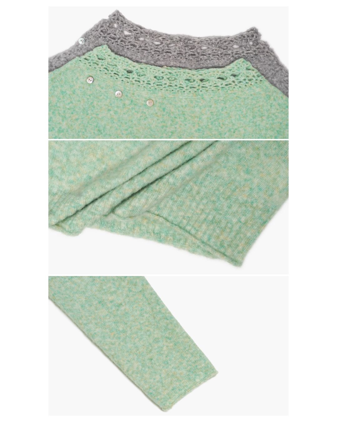 Crochet Off-the-shoulder Knit　KN093