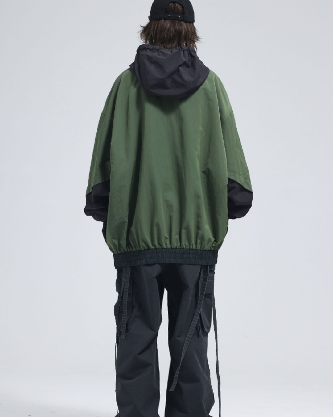 Oversized Colorblock Nylon Jacket　JK072