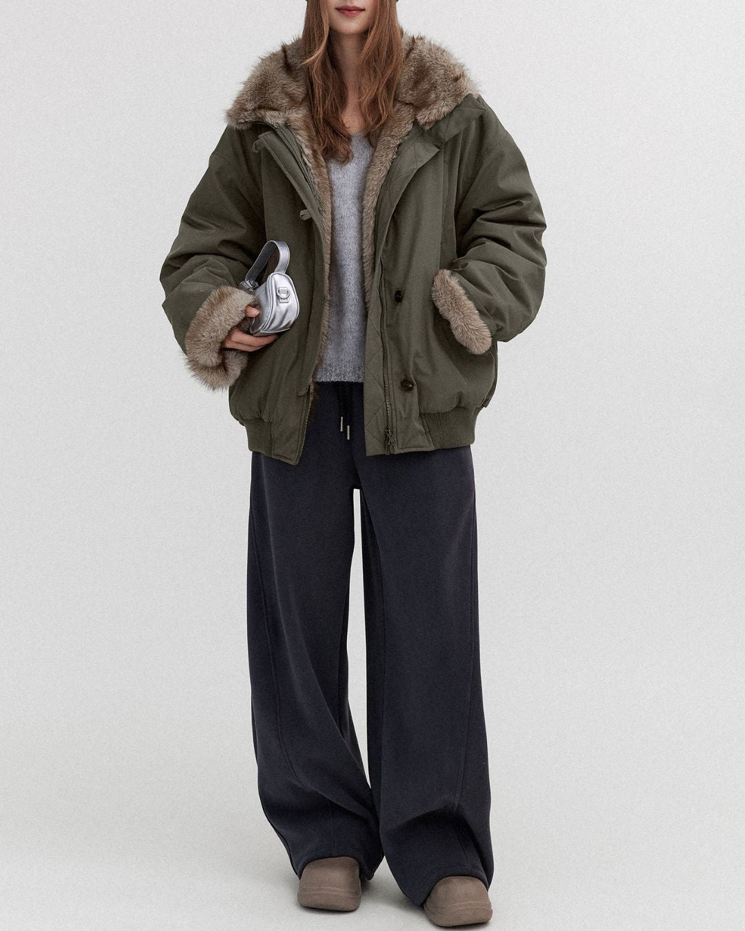 Oversized Fur Work Jacket　JK059