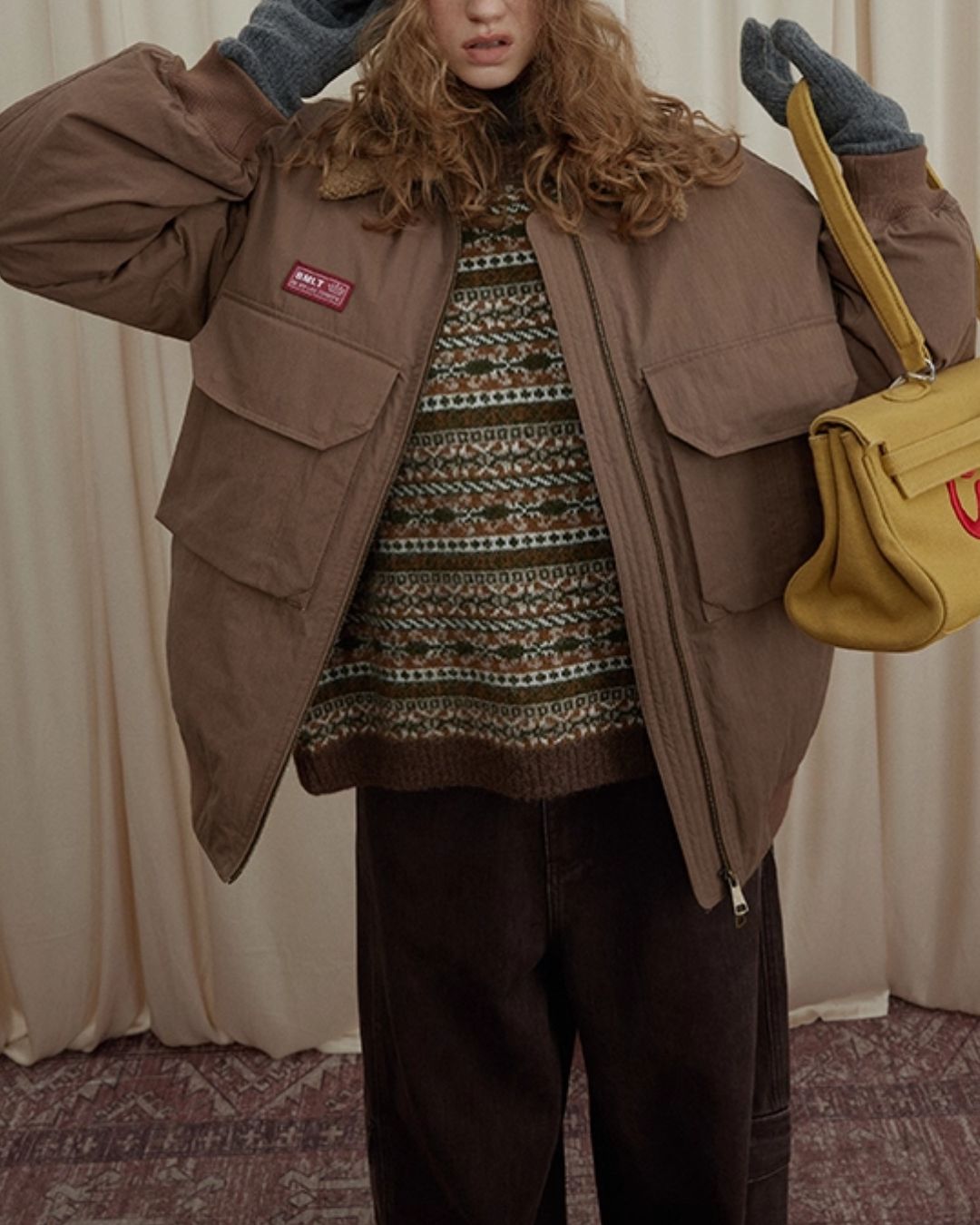 Boa Collar Padded Work Jacket　JK041