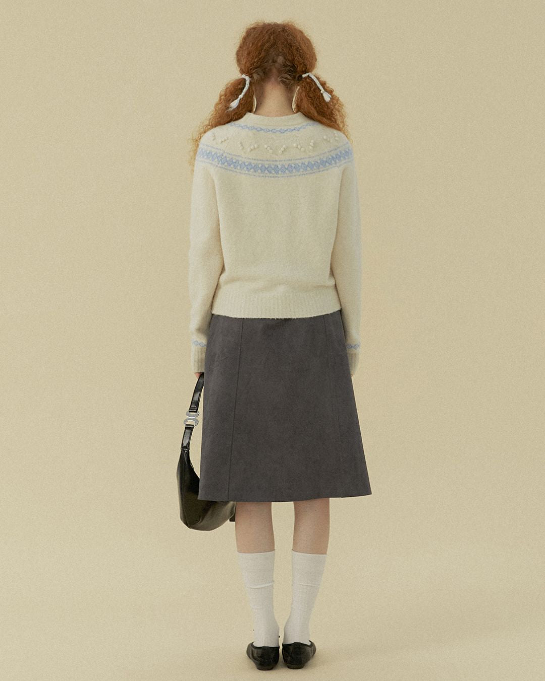 Pom-pom Fair Isle Sweater　KN078
