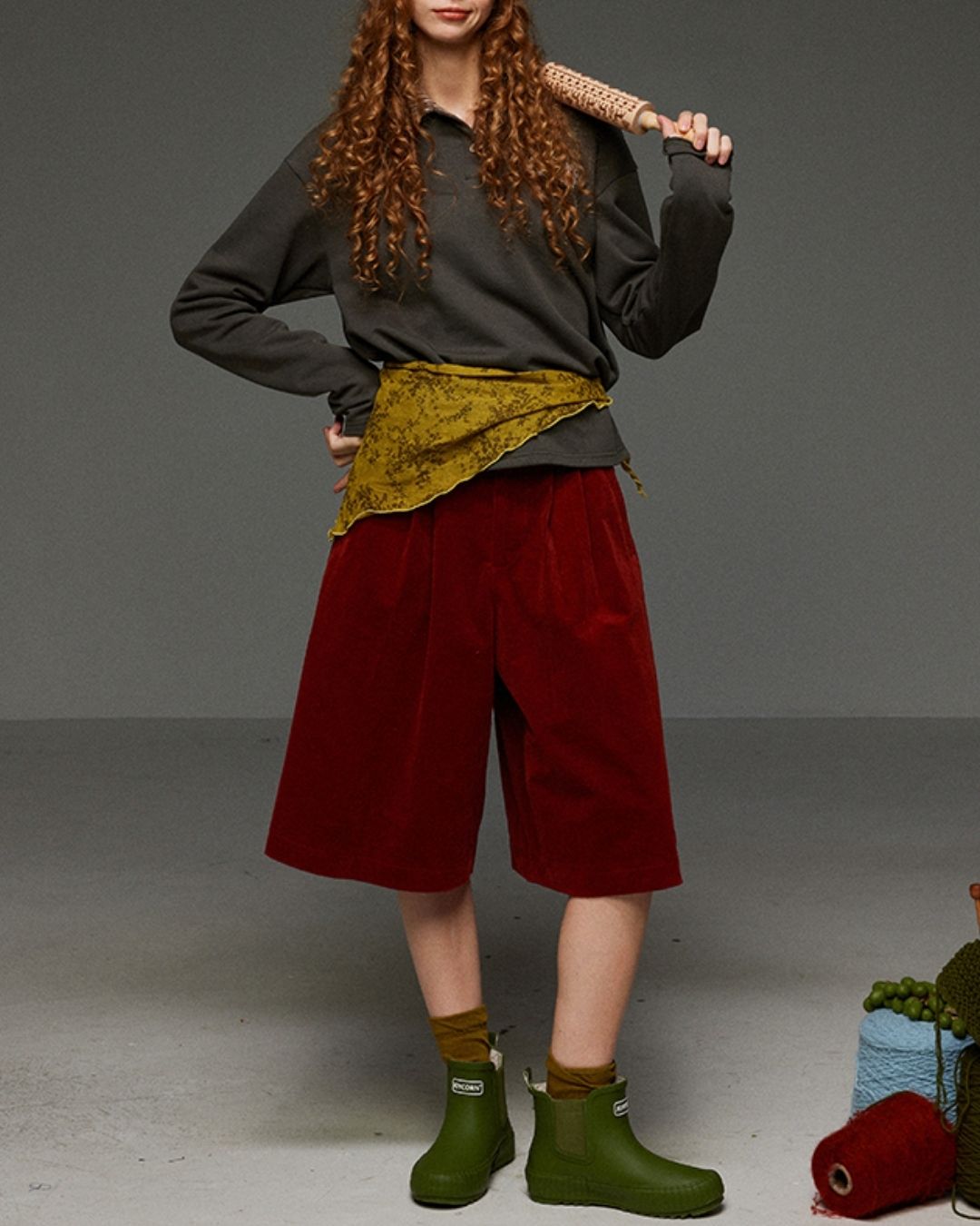 Corduroy Wide Half Pants　PT015