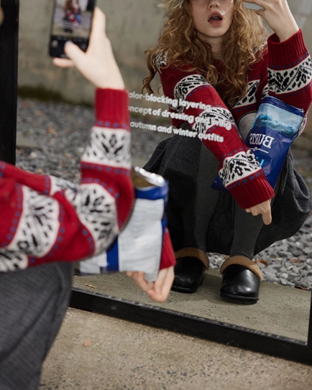 Retro Jacquard Sweater　KN047