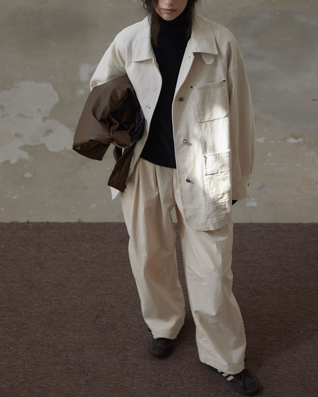 Casual Wide Tuck Pants　PT013