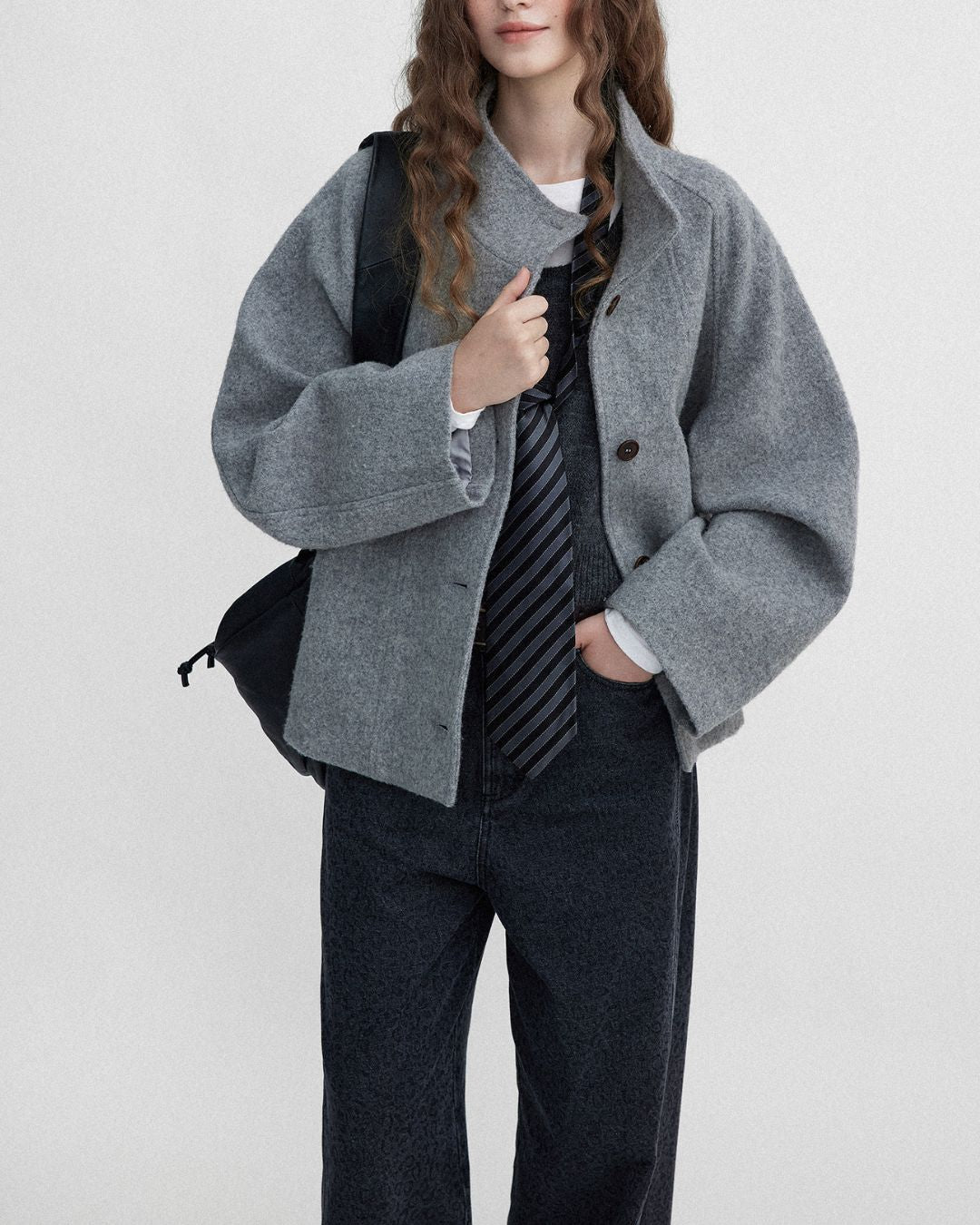 Stand-collar Wool Jacket　JK027