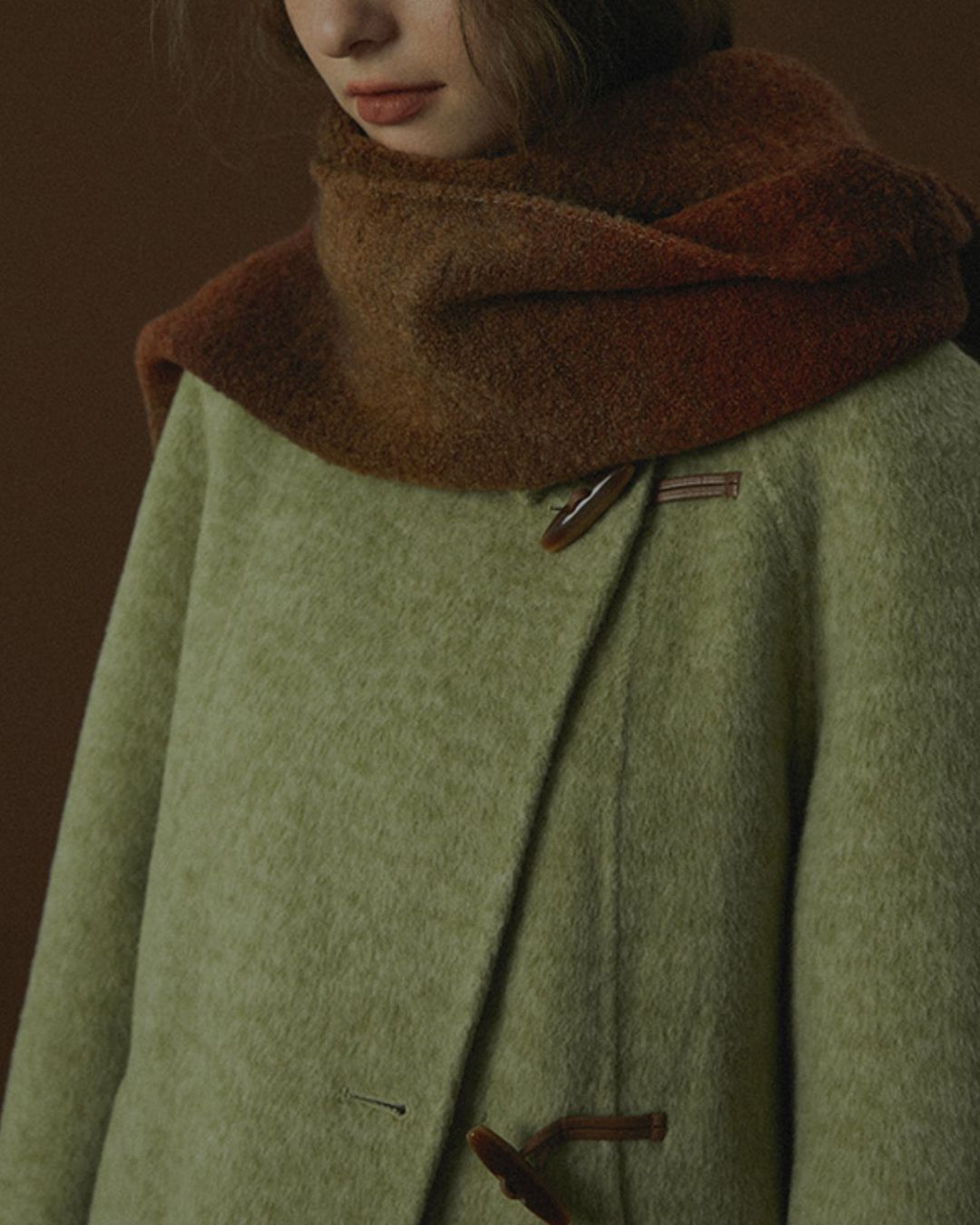 Retro Wool Collared Long Coat　CT008