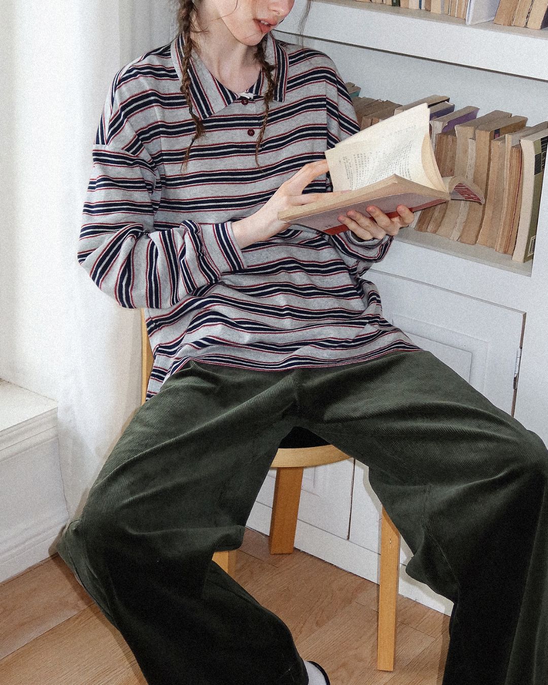 Border L/S Polo Shirt　PS001