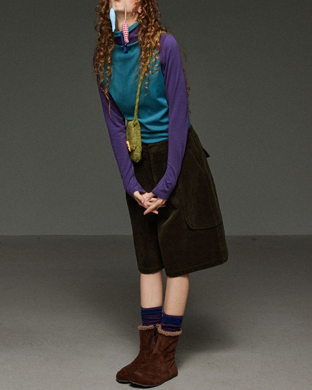 Colorblock Turtleneck T-Shirt　LT017