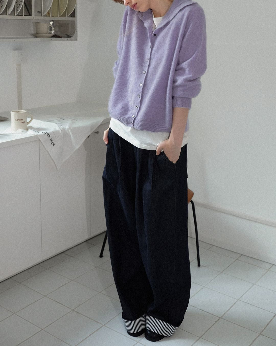 Wool Cashmere Knit Cardigan　KN038