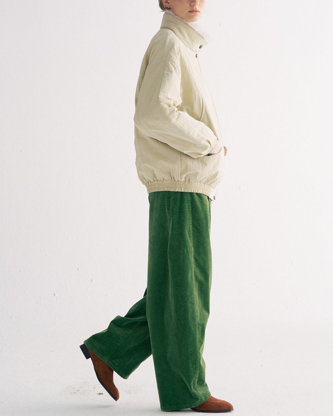 Detachable Fur Collar Quilted Jacket　JK078