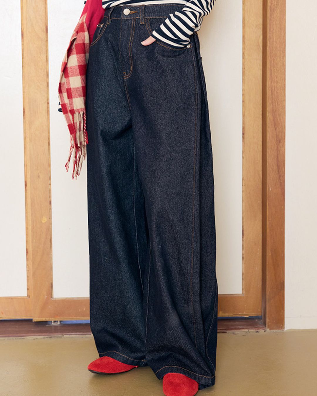 Wide-leg Twist Denim Pants　DP013