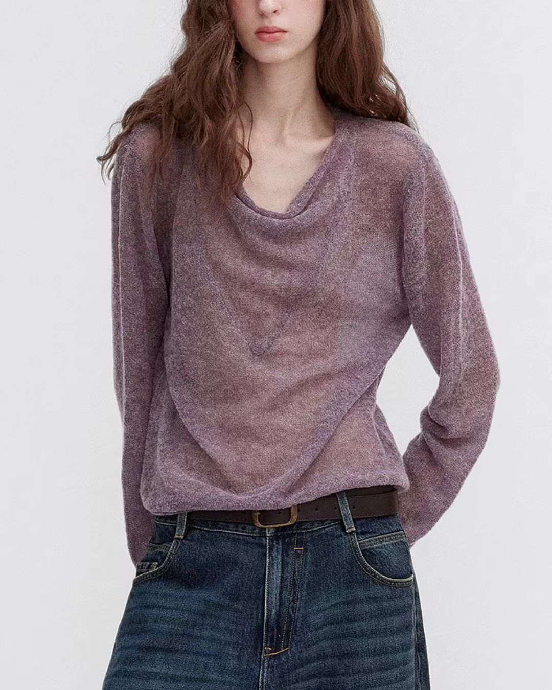 Drape Neck Relaxed Knit　KN117