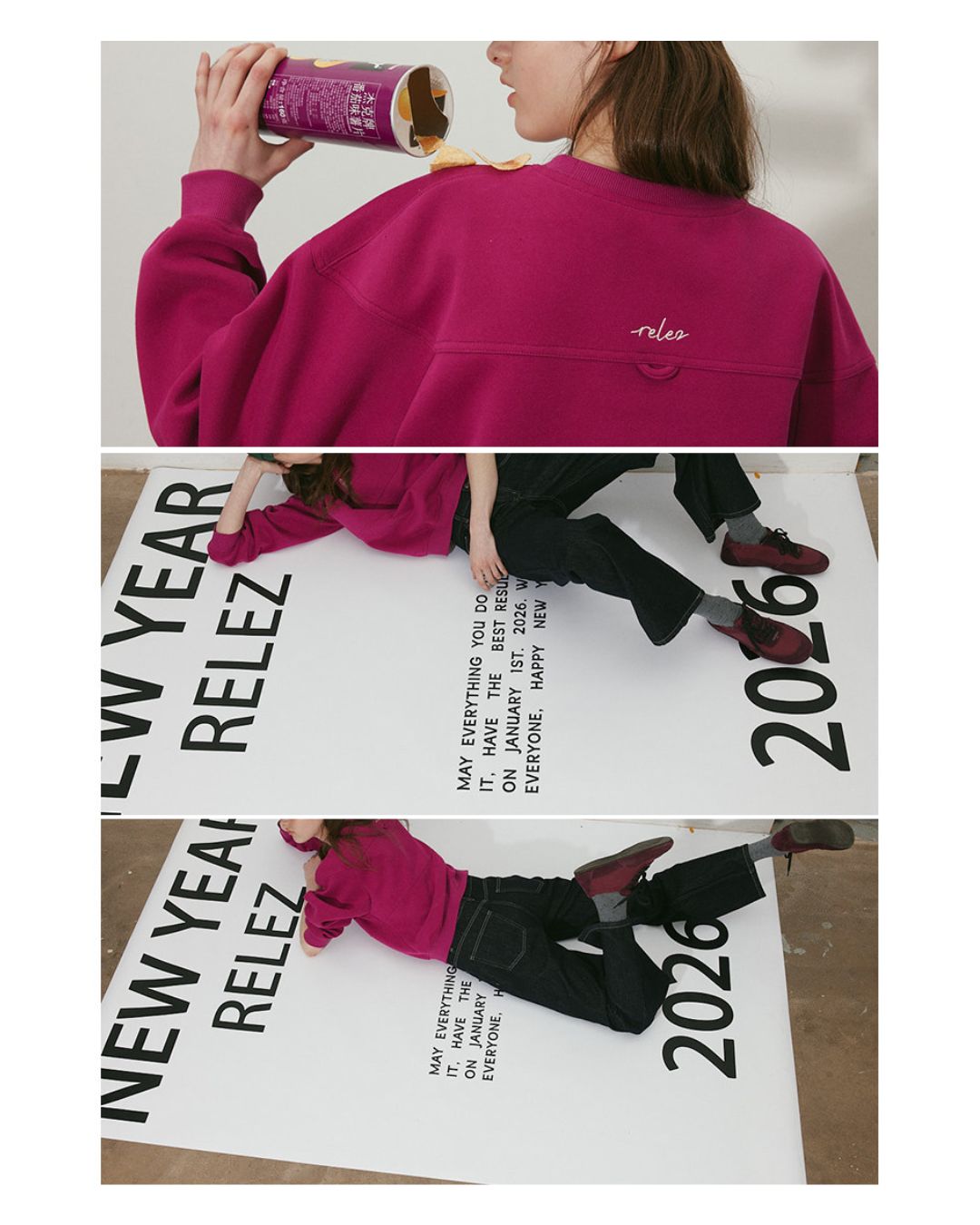Stitch Line Cropped Sweat　SW013