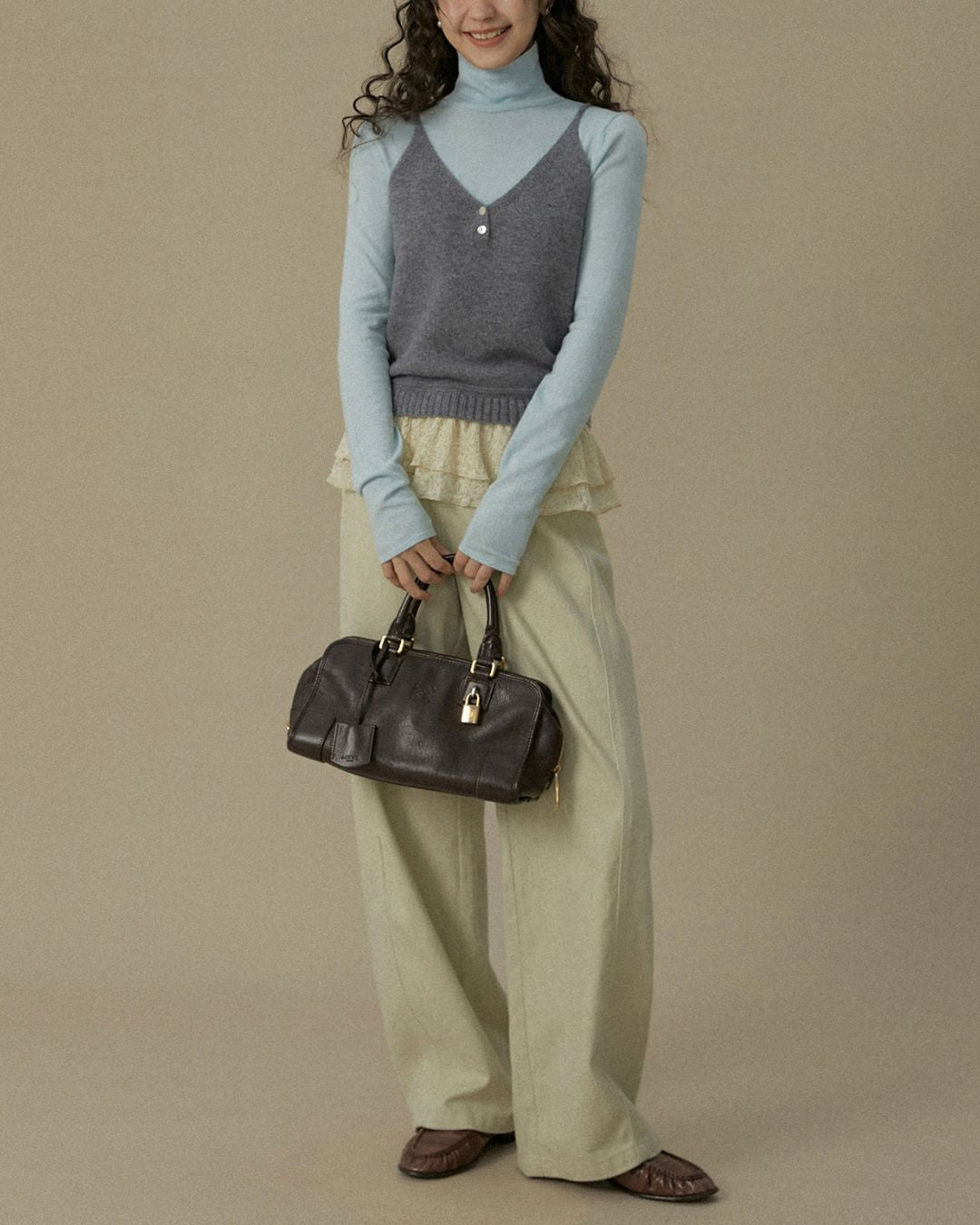 Slim Fit Turtleneck Top　LT018