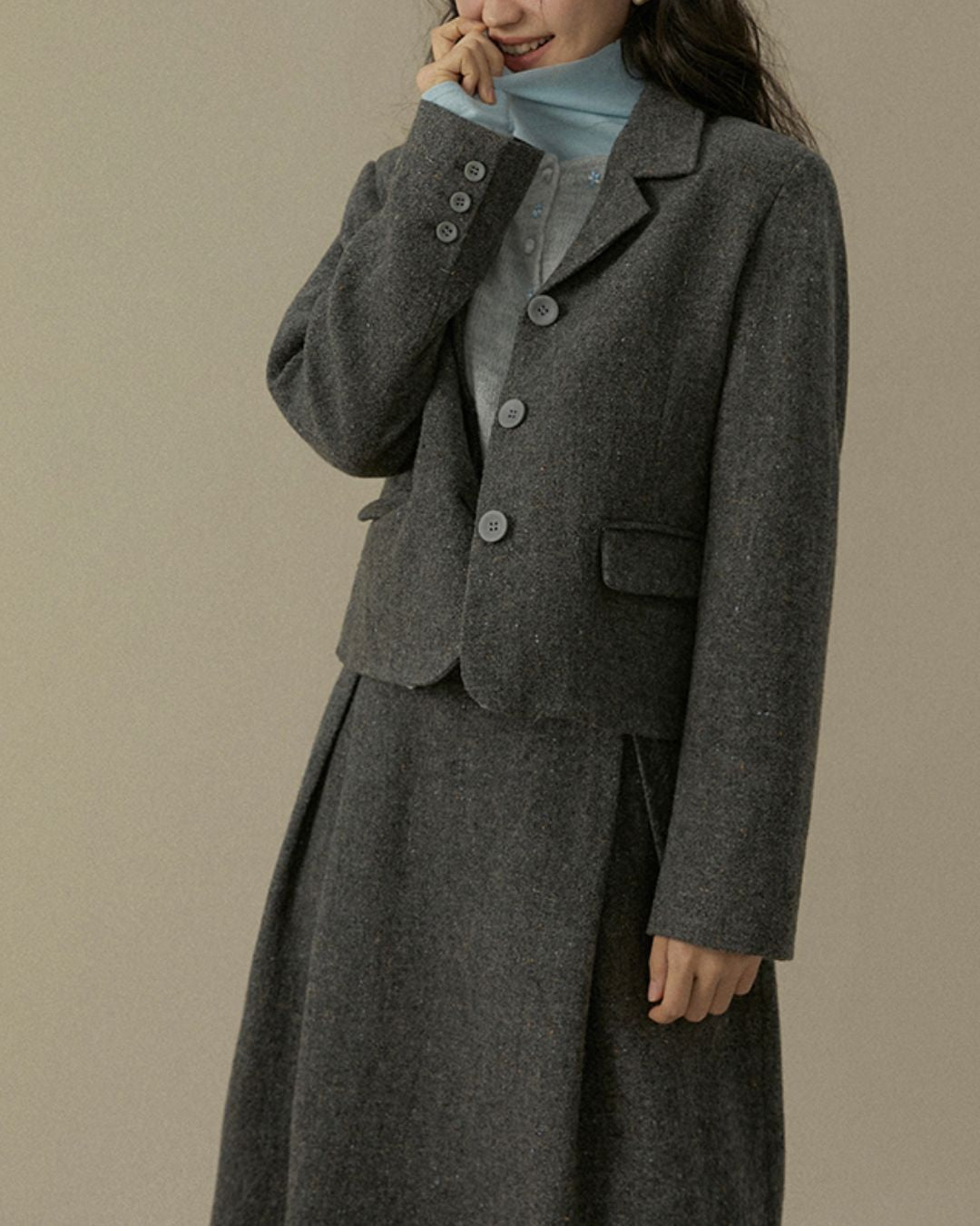 Nep Knee-length Cocoon Skirt　SK015