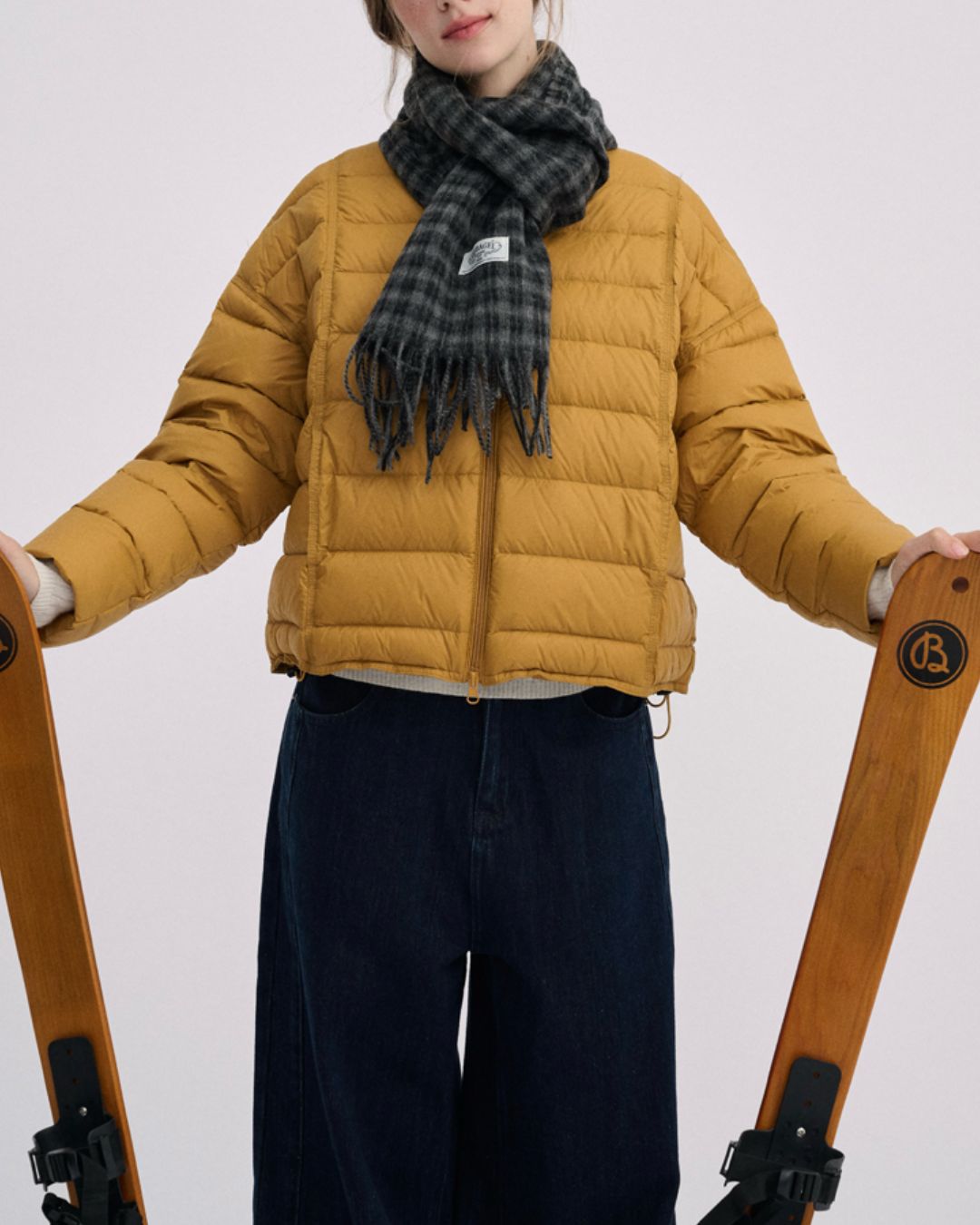 No-collar Drop Shoulder Down Jacket　JK068