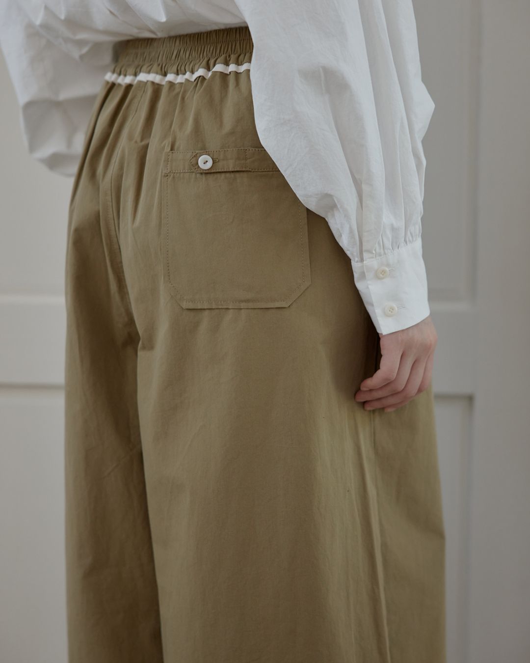 Draped Wide Cropped Pants　PT012