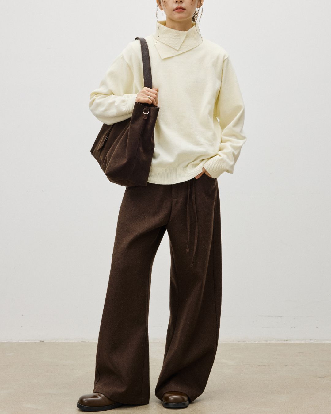 Double-layered Turtleneck Sweater　KN065