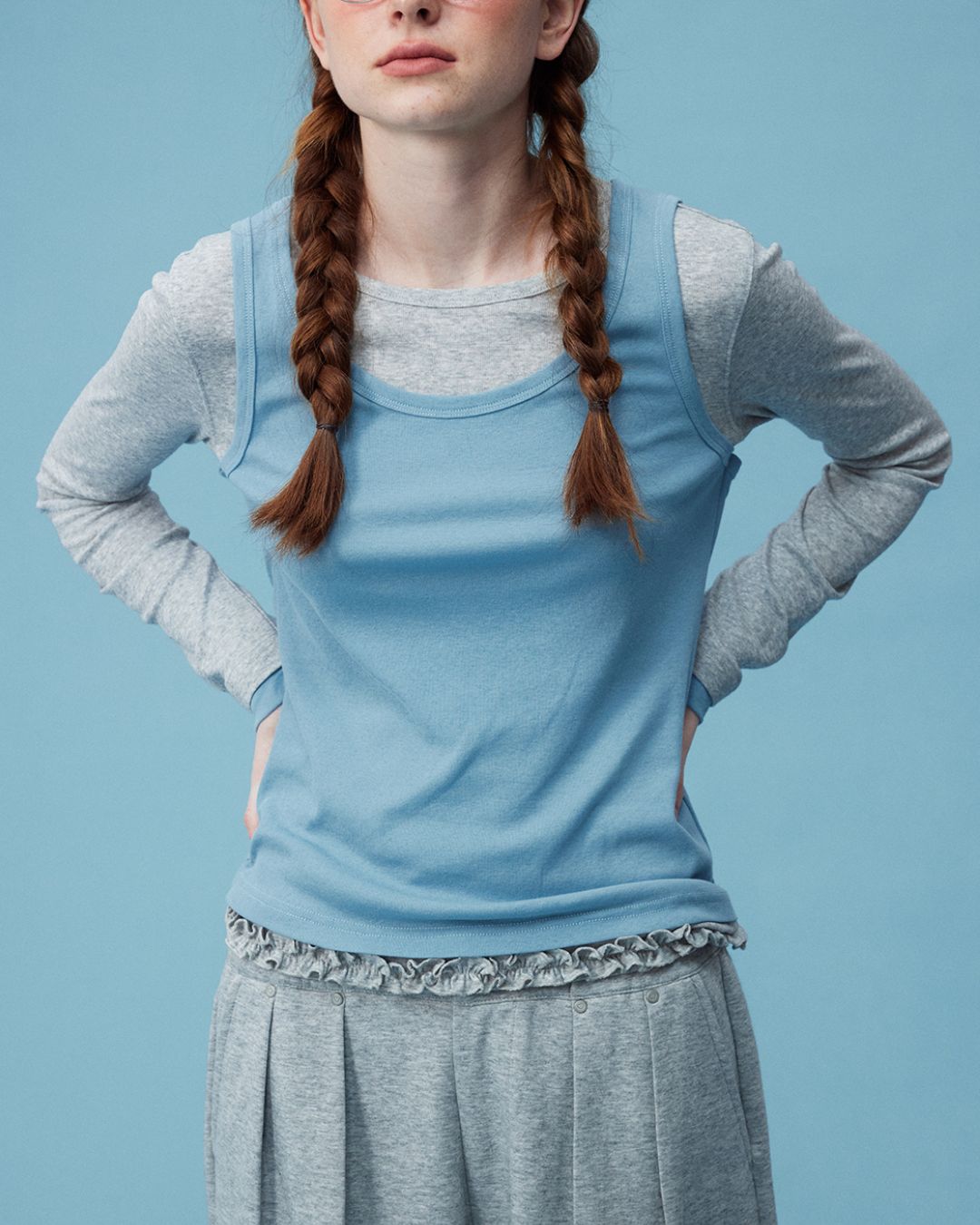 Layered Long Sleeve T-shirt　LT001