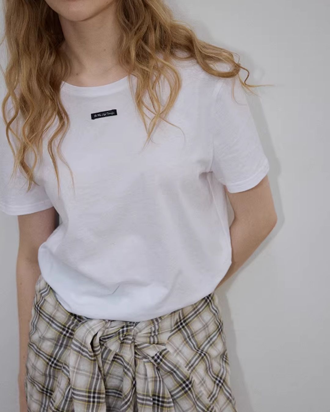 One-point Label Basic T-shirt　ST007