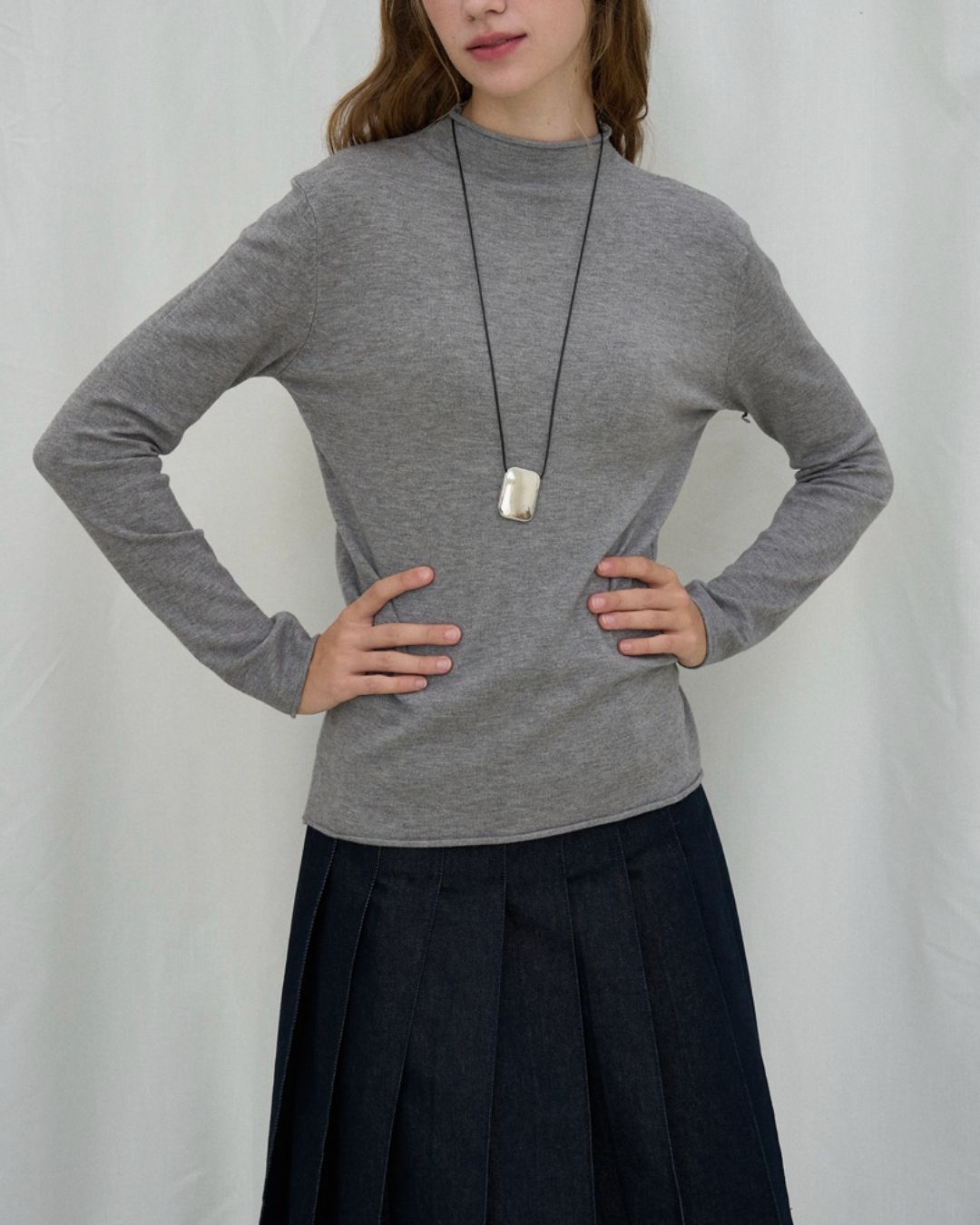 Mock Neck Seamless Knit　KN077