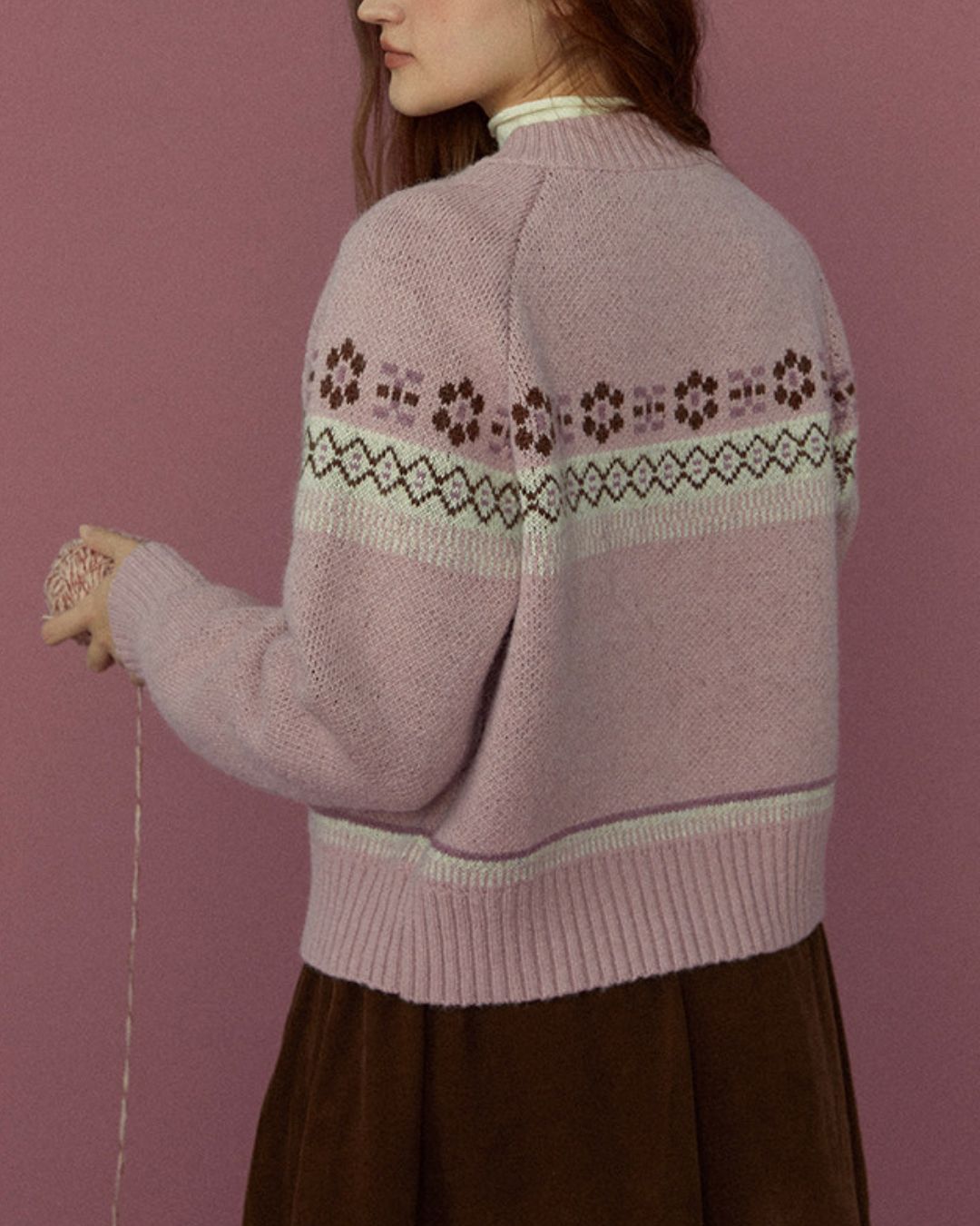 Dancing Pony Fair Isle Knit Cardigan　KN092