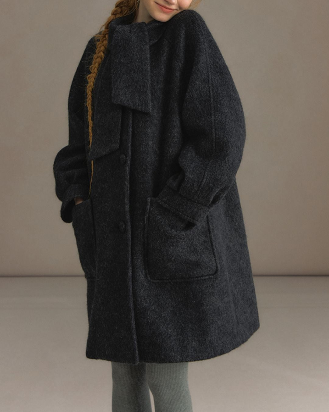 Bowtie Collar A-line Coat　CT023