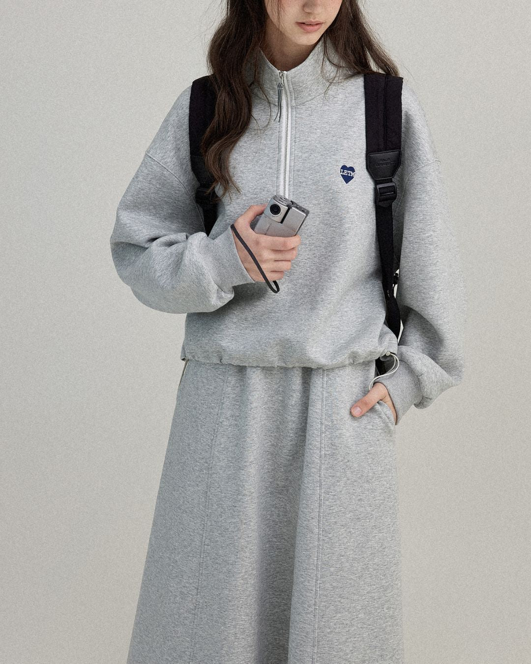 Heart Half-zip Sweat & Skirt　SW004