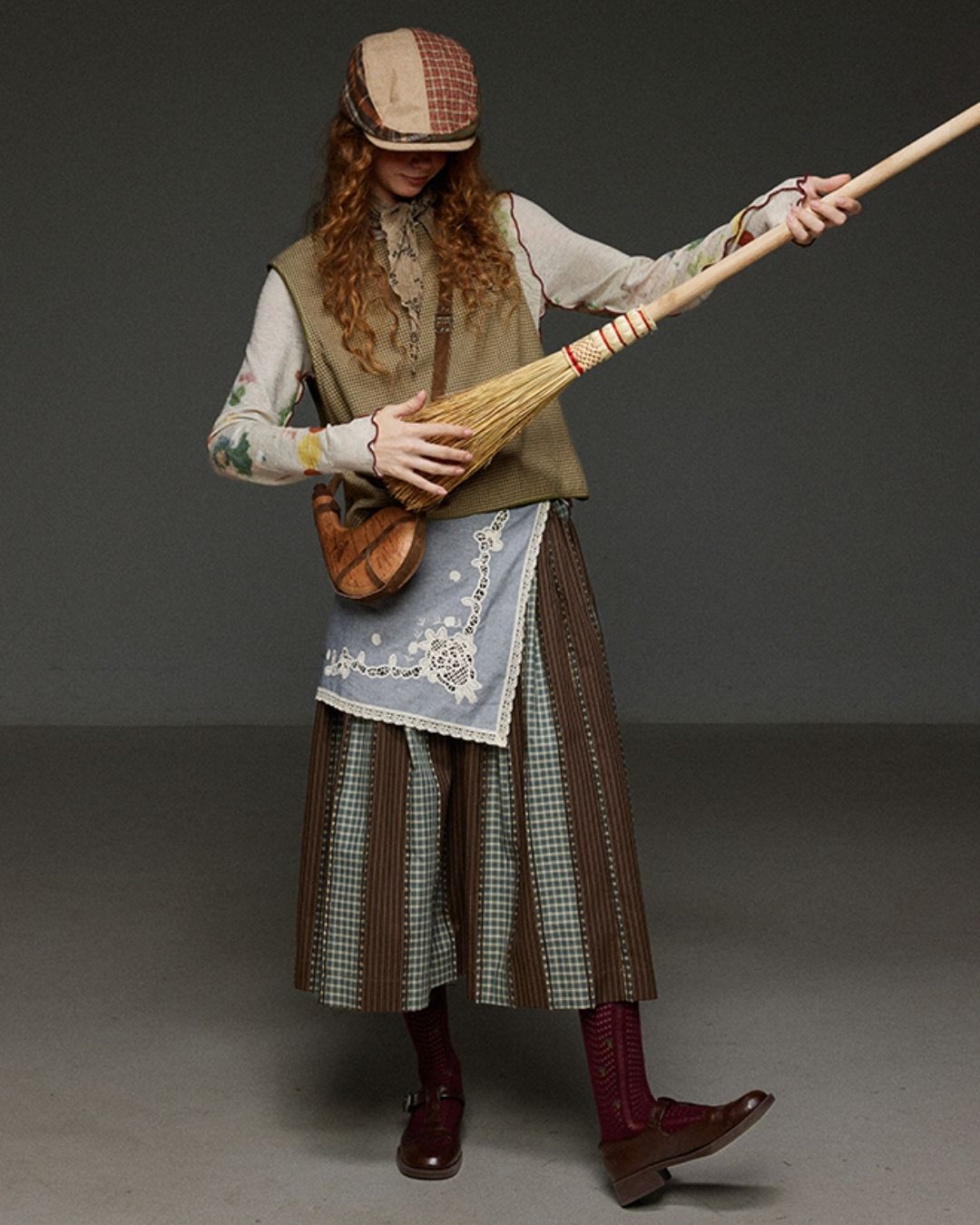 Mellow Frill Stitch Print T-shirt　LT011