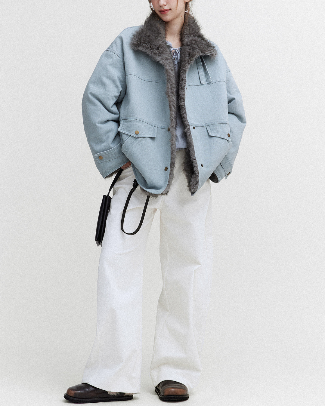 Vintage Fur-lined Denim Jacket　JK081