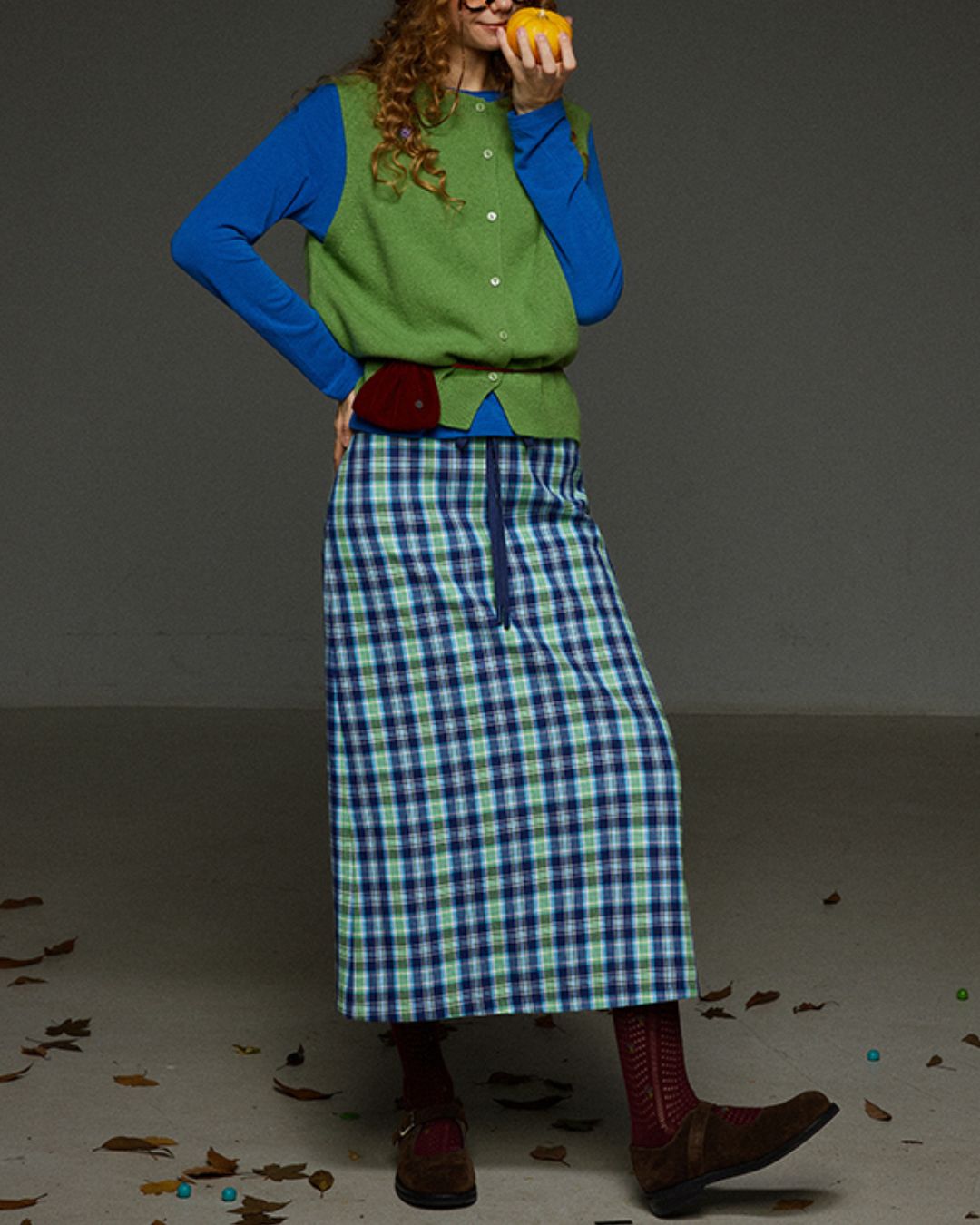 Retro Knit Front Button Vest　KN034