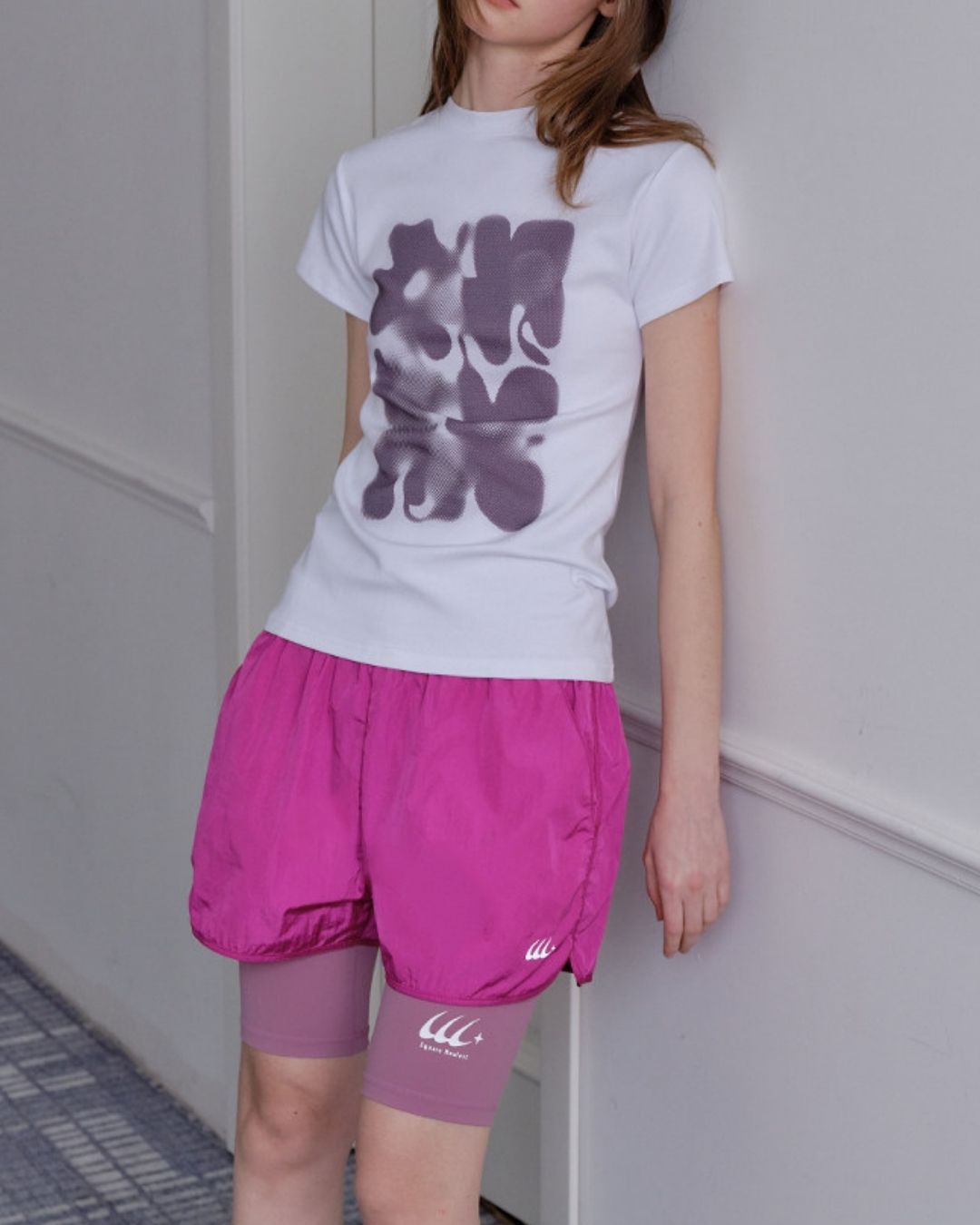 High-waisted Above-the-knee Fitness Pants　SP003