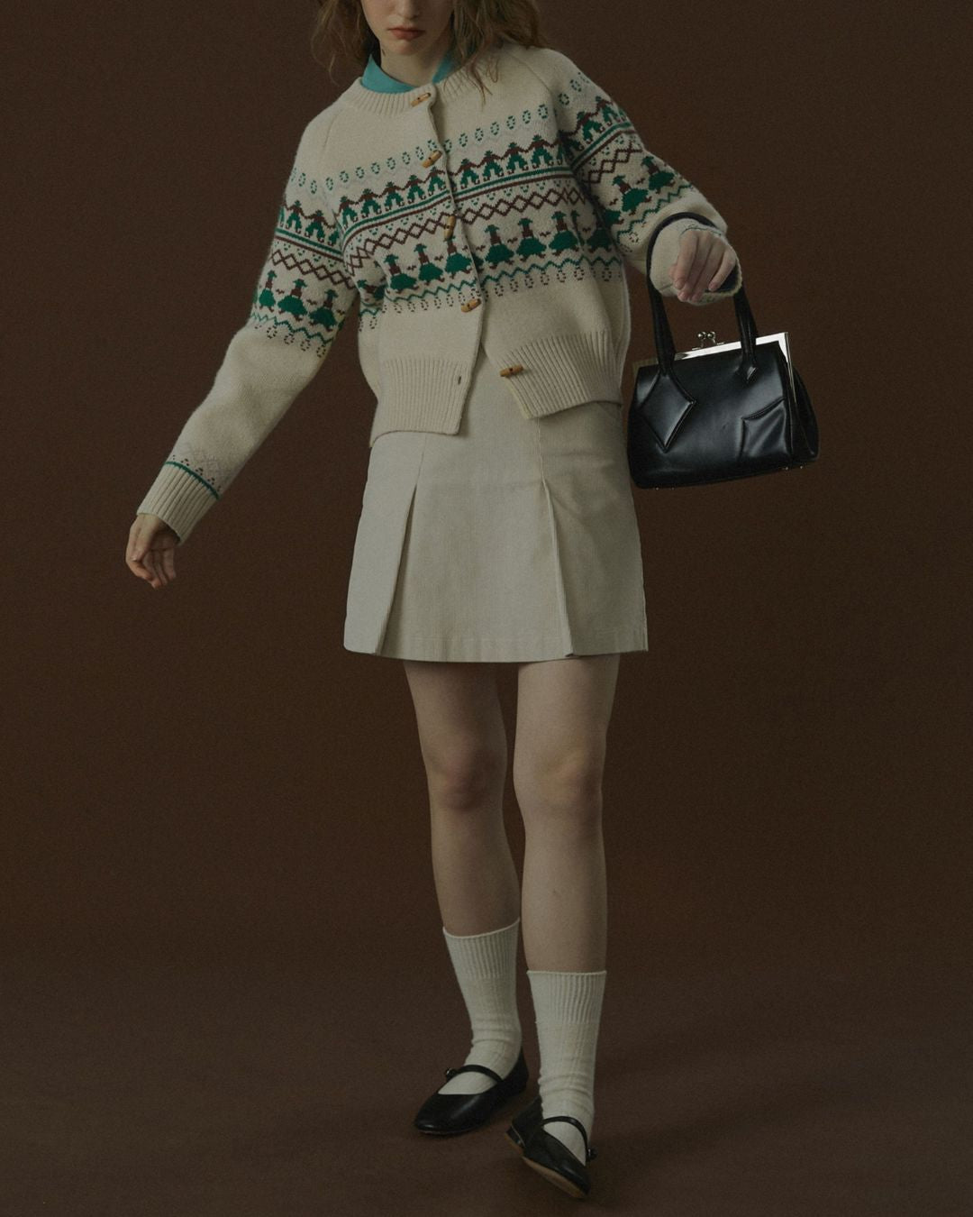 Fair Isle Retro Knit Cardigan　KN039